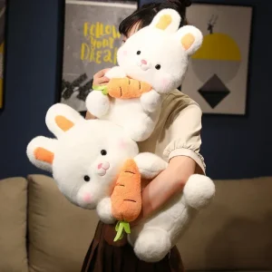 Kawaii kaningosedjur med morot, mjuk plyschkudde 25–40 cm