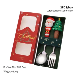 Julbestickset i rostfritt stål med sked och gaffel, julgåva