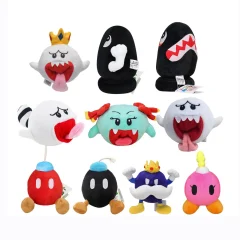 Plyschfigur King Boo, Bombette och Bullet Bill – mjuk leksak