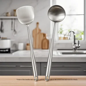 304 rostfritt stål köksspade, slev och stekspade för wok