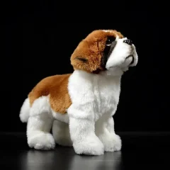 Saint Bernard-gosedjur mjuk plyschhund med realistiskt utseende