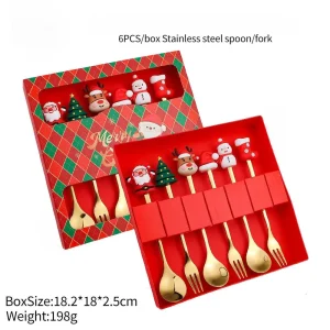 Julpresent bestickset med tomtefigur – sked och gaffel i rostfritt stål 22 Julpresent bestickset med tomtefigur – sked och gaffel i rostfritt stål