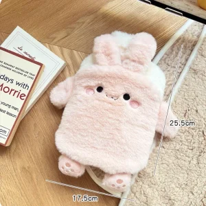 Kawaii varmvattenflaska med plyschöverdrag för händer, fötter och mage