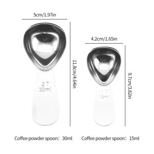 Mätsked i rostfritt stål för kaffe, te och socker – 15/30 ml