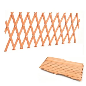 Expandable Wooden Garden Fence Plant Stand Sliding Panel Fence Outdoor Decorative Fence Panel for Backyard Deck Patio
