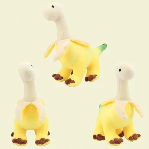 Bananbrontosaurus gosedjur i 28 cm, mjuk plyschleksak för barn