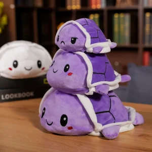 Vändbart sköldpaddsgosedjur i mjuk plysch – kawaii mjukisdjur