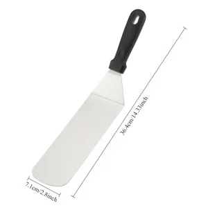 Rostfri grillspade i stål med halkfritt handtag, extra lång