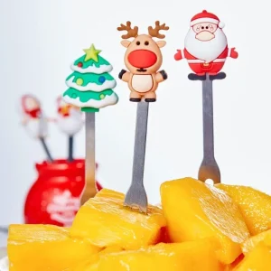 5-delars julfruktgaffelset i rostfritt stål med burk
