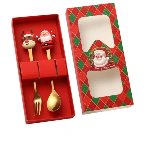 Julbestickset med dessertsked och gaffel, 2/4/6 delar, presentask