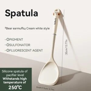 3-delat köksset i silikon med spatel, riskål och soppkopp