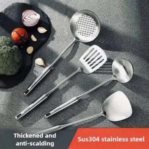 304 rostfritt stål köksspade, slev och stekspade för wok