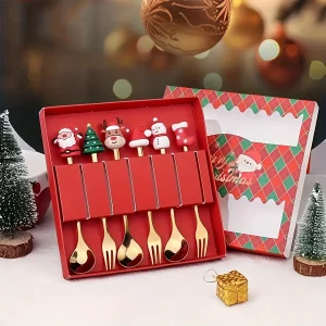 Julbestick i rostfritt stål med jultomte, 2/4/6 delar