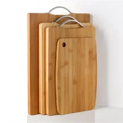 Dubbelsidas skärbräda i bambu med handtag för kök och matplats 22 Dubbelsidas skärbräda i bambu med handtag för kök och matplats