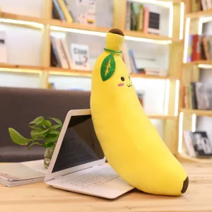 Bananformad plyschkudde 35–120 cm, mjuk och lekfull dekoration