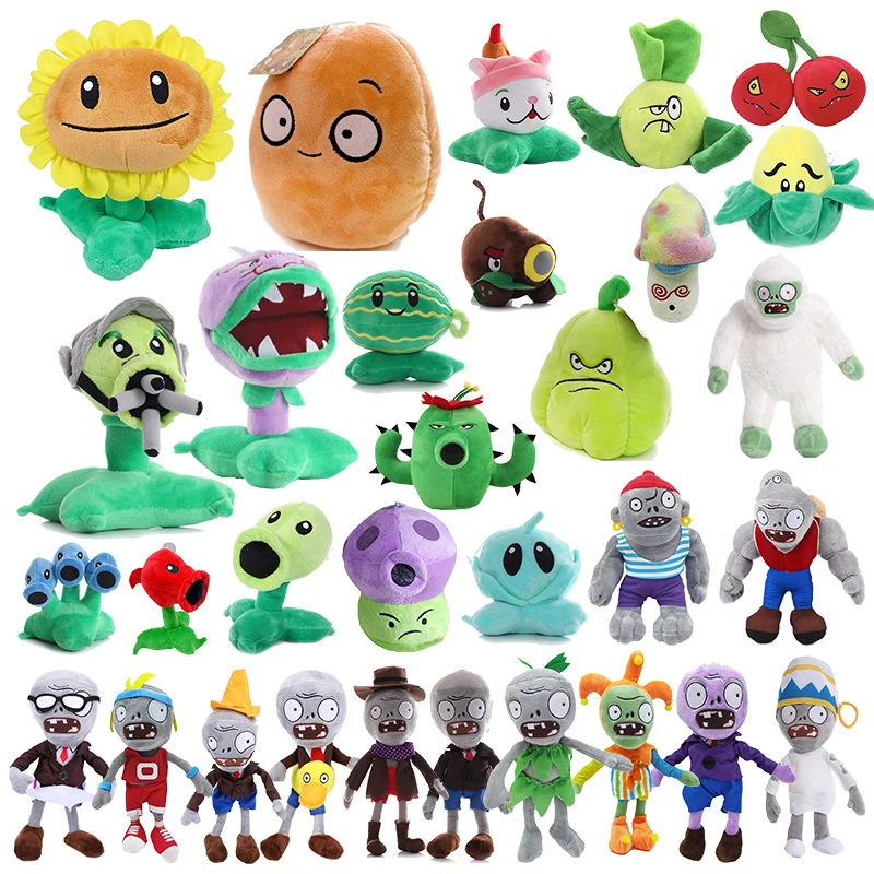 Plants vs Zombies-plyschdjur med Sunflower, Peashooter och fler figurer 1 Plants vs Zombies-plyschdjur med Sunflower, Peashooter och fler figurer