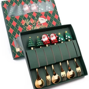 Julpresent bestickset med tomtefigur – sked och gaffel i rostfritt stål 23 Julpresent bestickset med tomtefigur – sked och gaffel i rostfritt stål
