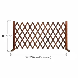 Alternative view of Wood Expandable Fence Freestanding Trellis Gate Durable Garden Decor Yard Partition for Exterior Balcony Outdoor