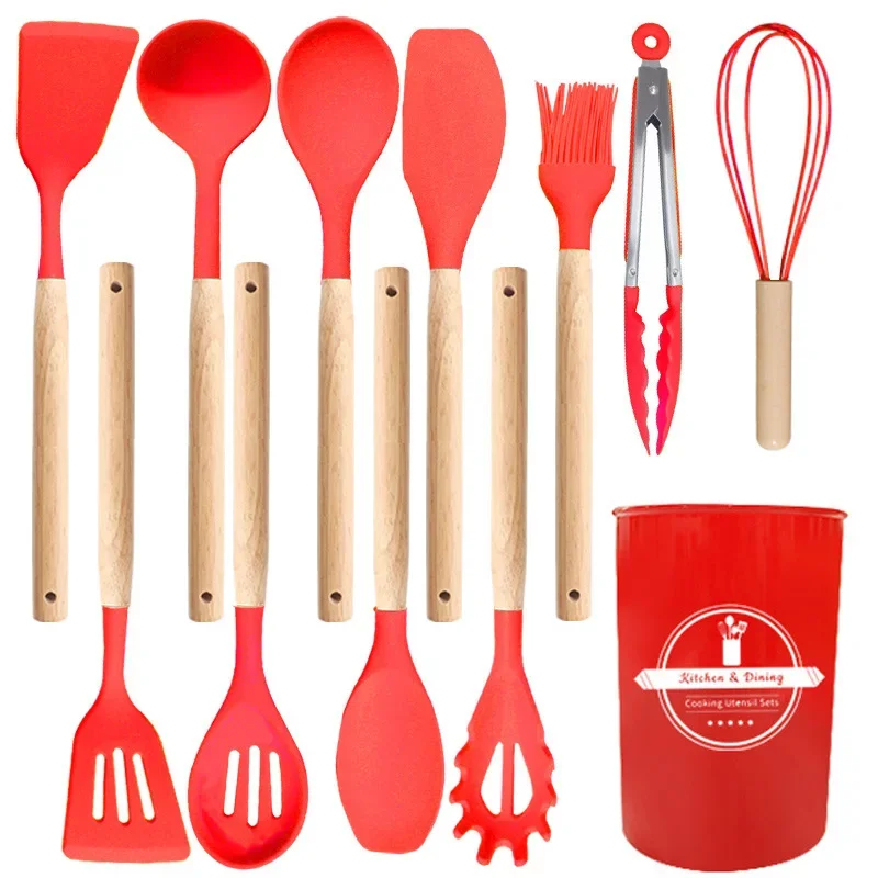 Silikon köksredskapsset med trähandtag, non-stick, 12 delar 15 Silikon köksredskapsset med trähandtag, non-stick, 12 delar - Bild 15
