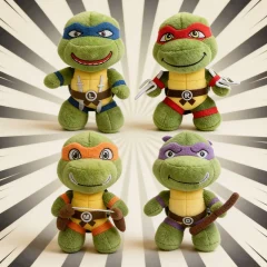 Teenage Mutant Ninja Turtles gosedjur i mjuk plysch, 4 karaktärer