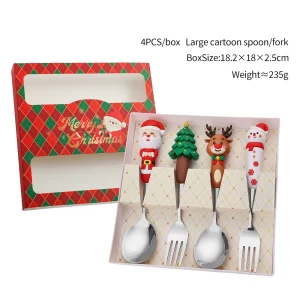 Julbestickset i rostfritt stål med sked och gaffel, julgåva