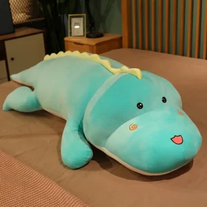 80 cm lång dinosaurieplysch – mjuk kudde i kort plysch