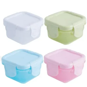 4-pack mini matförvaringsburkar för baby med lock, 60 ml, BPA-fria