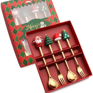 Julpresent bestickset med tomtefigur – sked och gaffel i rostfritt stål 29 Julpresent bestickset med tomtefigur – sked och gaffel i rostfritt stål