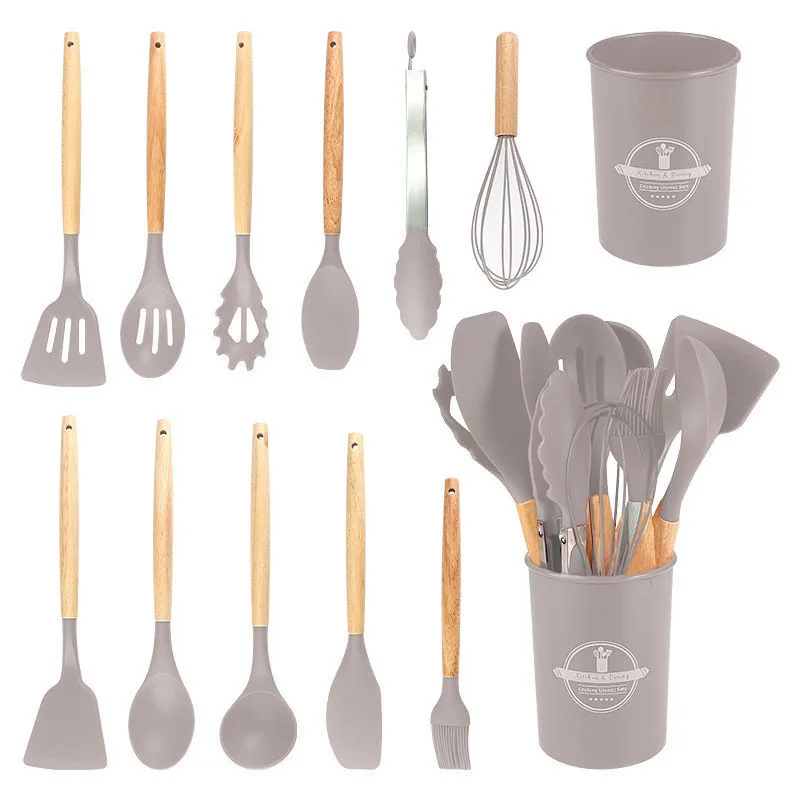 Silikon köksredskapsset med trähandtag, non-stick, 12 delar 10 Silikon köksredskapsset med trähandtag, non-stick, 12 delar - Bild 10