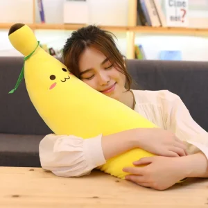 Bananformad plyschkudde 35–120 cm, mjuk och lekfull dekoration