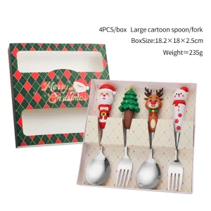 Julbestickset i rostfritt stål med sked och gaffel, julgåva