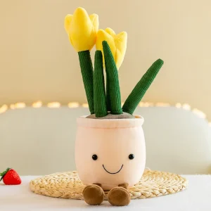Kawaii tulpanbukett i plysch – mjuk blomdoldis 30 cm