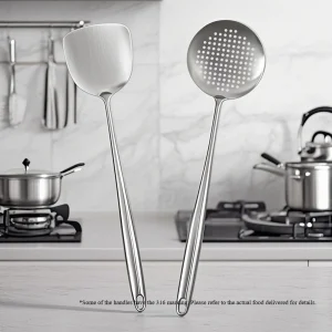 304 rostfritt stål köksspade, slev och stekspade för wok