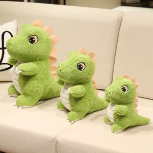 Dinosauriegosedjur i mjuk plysch – grön dino i 25, 35 eller 45 cm