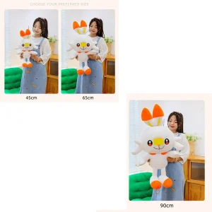Scorbunny Pokémon stor plyschleksak gosedjur finns i flera storlekar