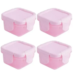 4-pack mini matförvaringsburkar för baby med lock, 60 ml, BPA-fria