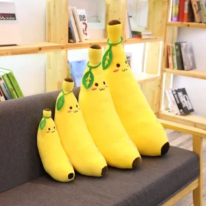 Bananformad plyschkudde 35–120 cm, mjuk och lekfull dekoration