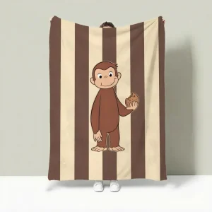 Cartoon Curious George-filt i flanell – lätt, mjuk och sommarlätt