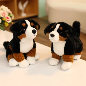 Bernese Mountain Dog gosedjur i mjuk plysch – realistisk hunddocka
