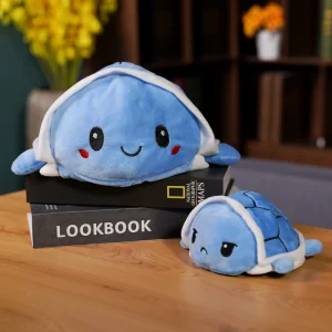 Vändbart sköldpaddsgosedjur i mjuk plysch – kawaii mjukisdjur