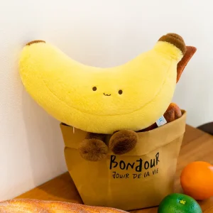 Banan gosedjur i 25 cm, mjuk plyschfigur för hem och present