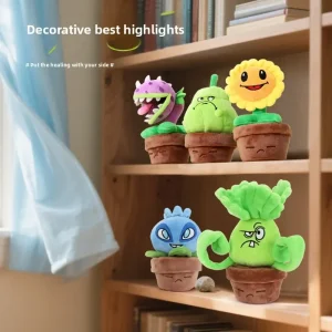 Plants vs Zombies 2-plyschfigur: Solros, Peashooter och pottad växt