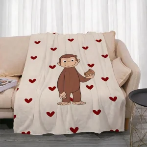 Cartoon Curious George-filt i flanell – lätt, mjuk och sommarlätt
