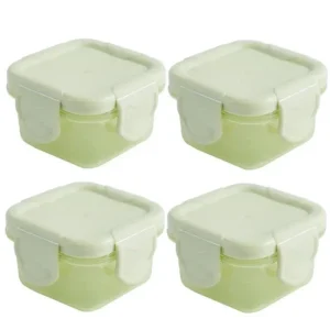 4-pack mini matförvaringsburkar för baby med lock, 60 ml, BPA-fria