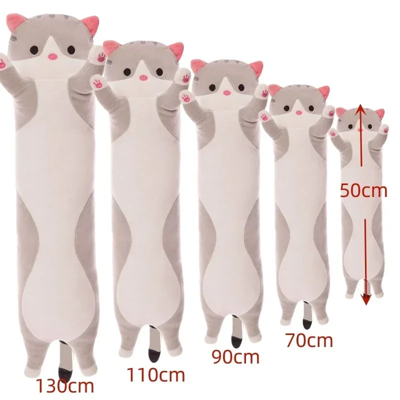 Lång kattgosedjur 50 cm som kudde i plysch med PP-bomull 6 Lång kattgosedjur 50 cm som kudde i plysch med PP-bomull - Bild 6