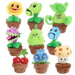 Plants vs Zombies 2-plyschfigur: Solros, Peashooter och pottad växt