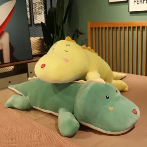 80 cm lång dinosaurieplysch – mjuk kudde i kort plysch