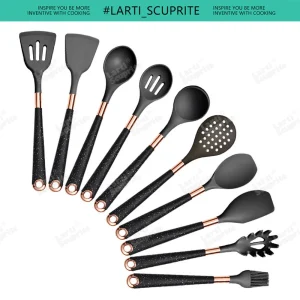 Non-stick köksredskapsset i silikon med roséguldfärgade handtag 25 Non-stick köksredskapsset i silikon med roséguldfärgade handtag