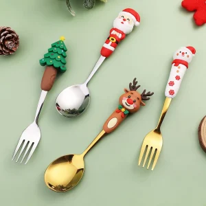 Julbestickset i rostfritt stål med sked och gaffel, julgåva