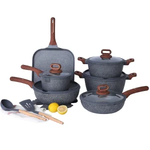 Keramisk gryt- och pannset med nonstick för induktion